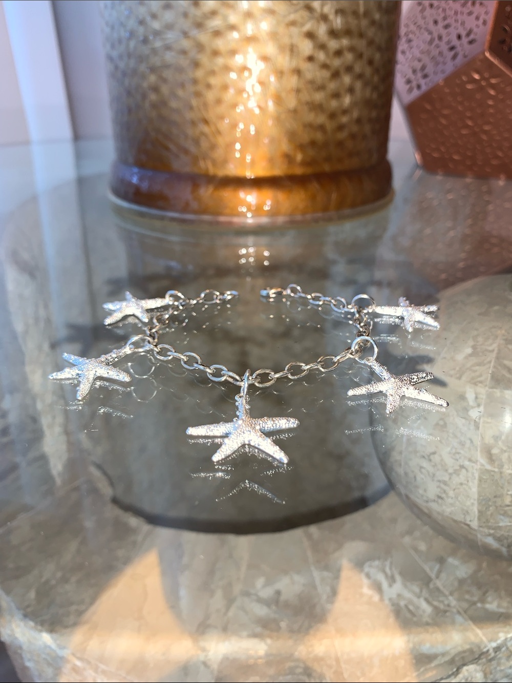 Silver Starfish Charm Bracelet - Coastal Charm